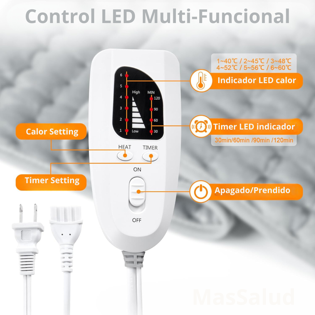 Almohadilla Térmica Eléctrica Para Espalda, Cuello, Abdomen