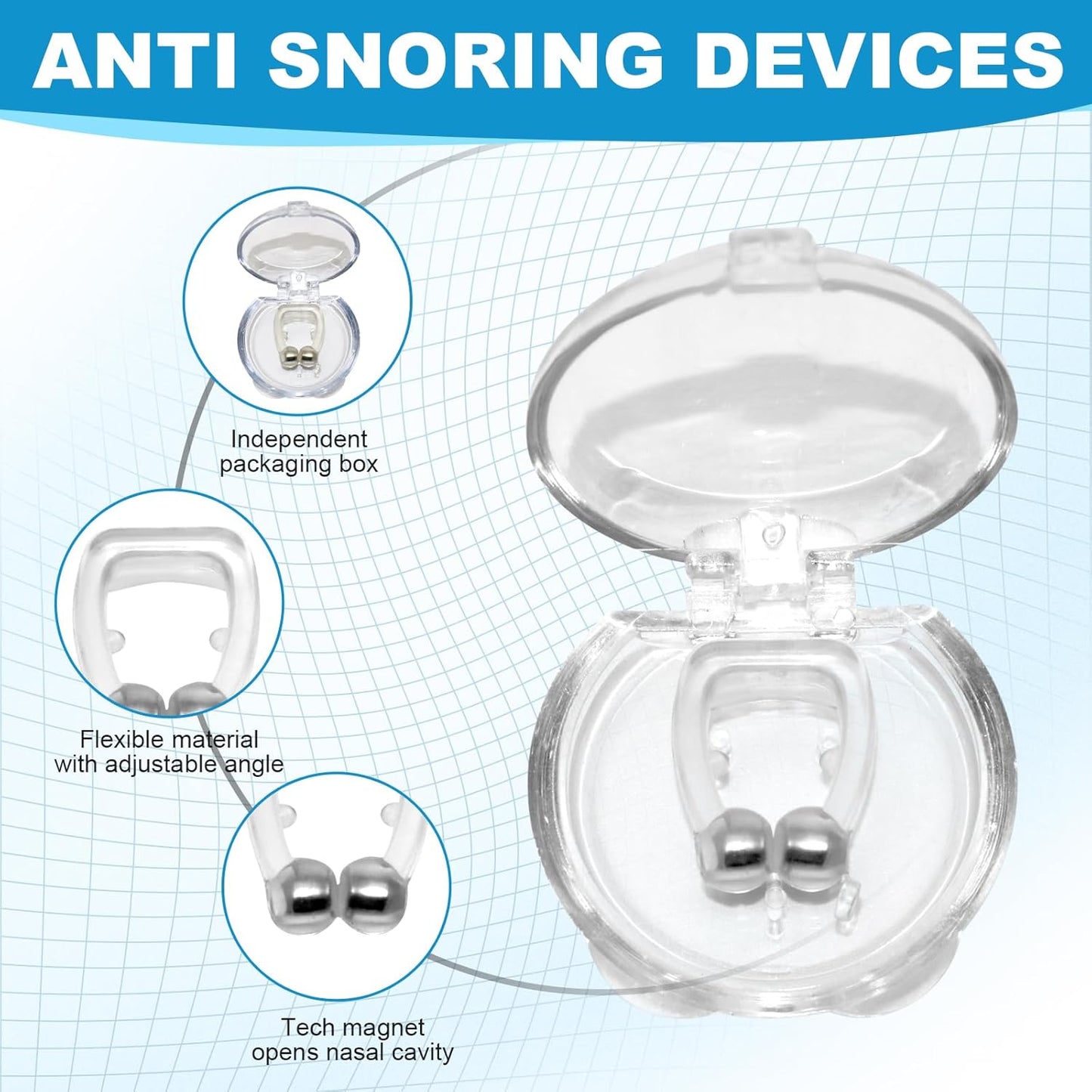 X 3 Apnea Sueño Antironquido Magneticos Mejora Respiracion