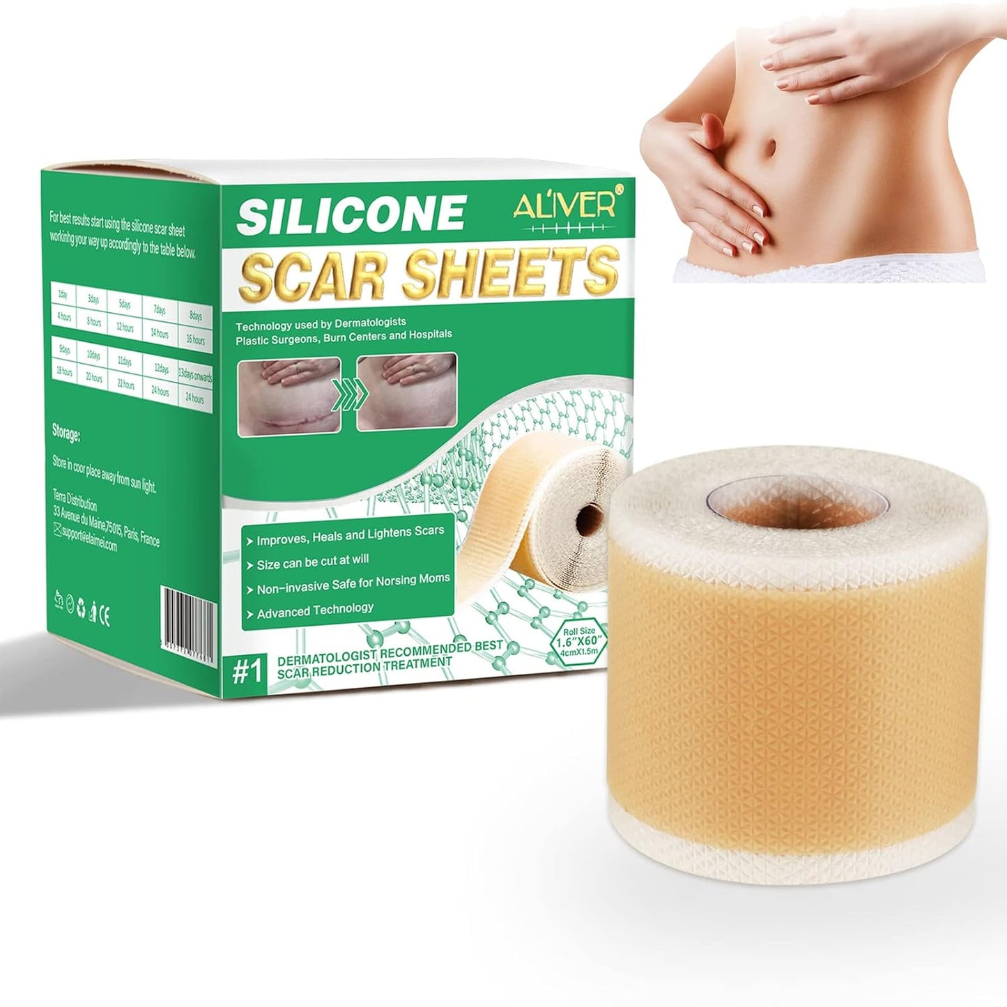 Cinta Autoadhesiva Silicona Remueve Cicatriz. 1.5 Mts
