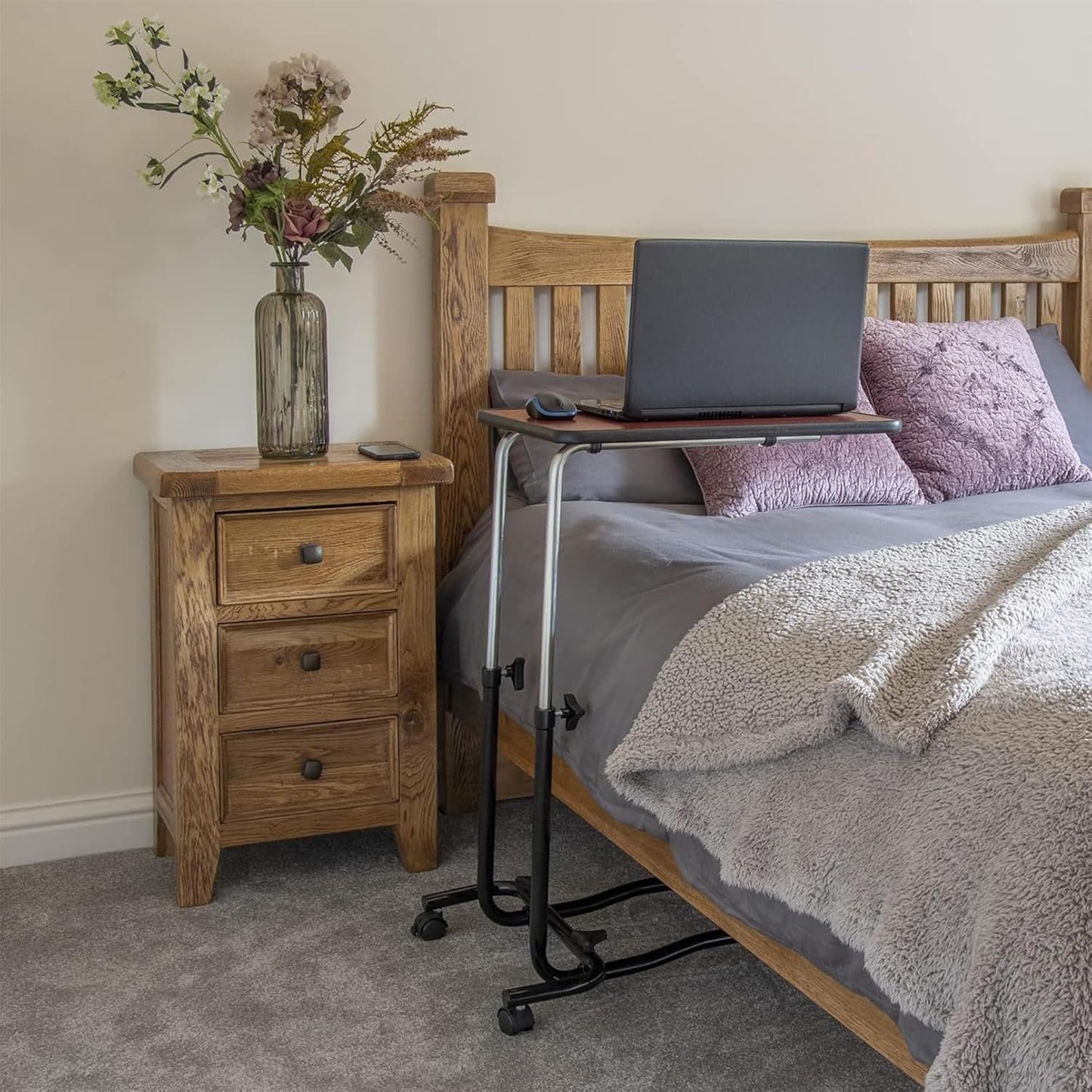 Mesa Auxiliar De Comer Regulable Para Hogares U Hospitales