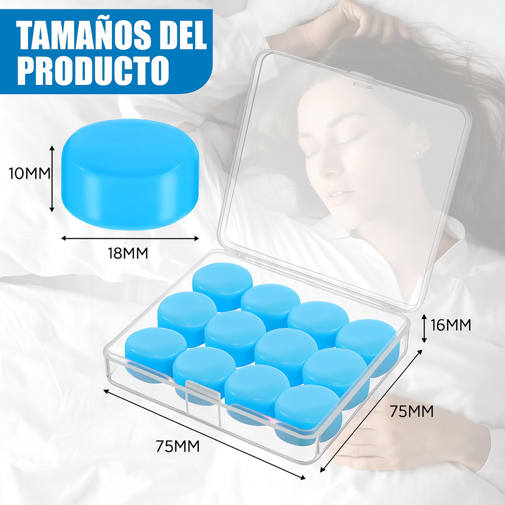 Tapones Para Oídos Reutilizables Silicona Para Dormir 12pcs