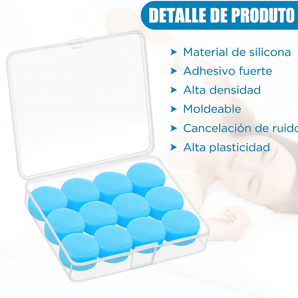 Tapones Para Oídos Reutilizables Silicona Para Dormir 12pcs