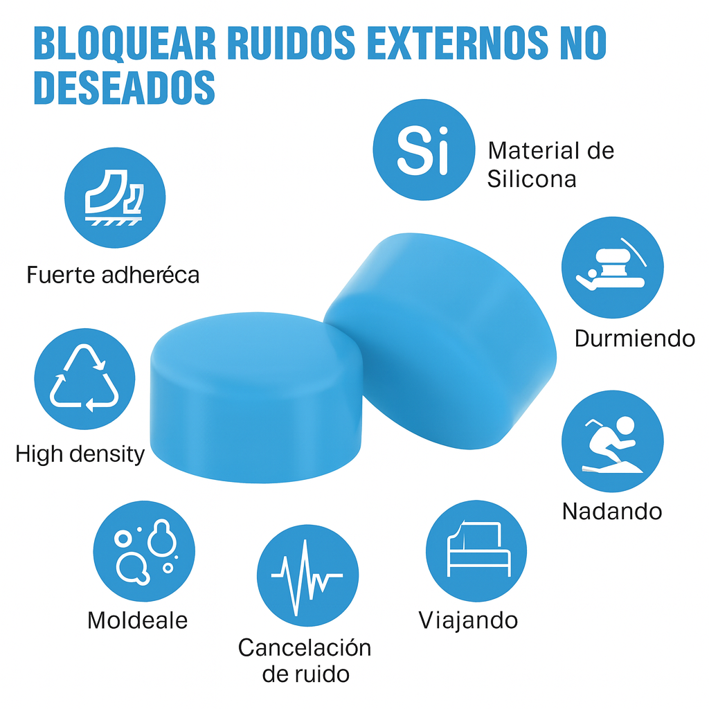 Tapones Para Oídos Reutilizables Silicona Para Dormir 12pcs