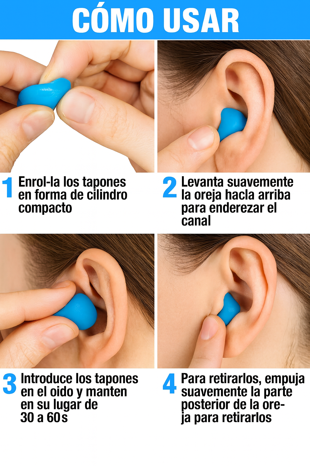 Tapones Para Oídos Reutilizables Silicona Para Dormir 12pcs