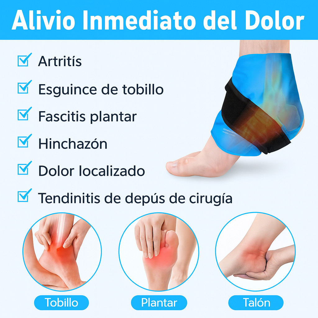 Compresa De Gel Frío Reutilizable Para Tobillo Y Rodilla