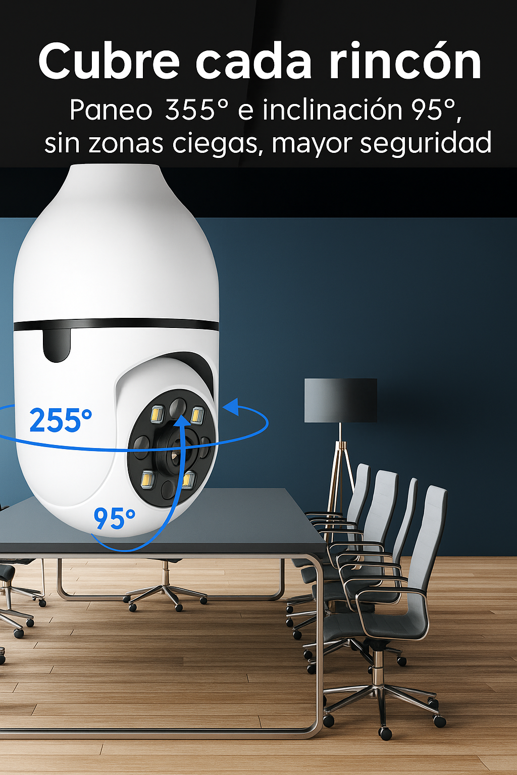 Cámara Bombilla Wifi 360 Full Hd, Luz, Audio, Voz Seguridad