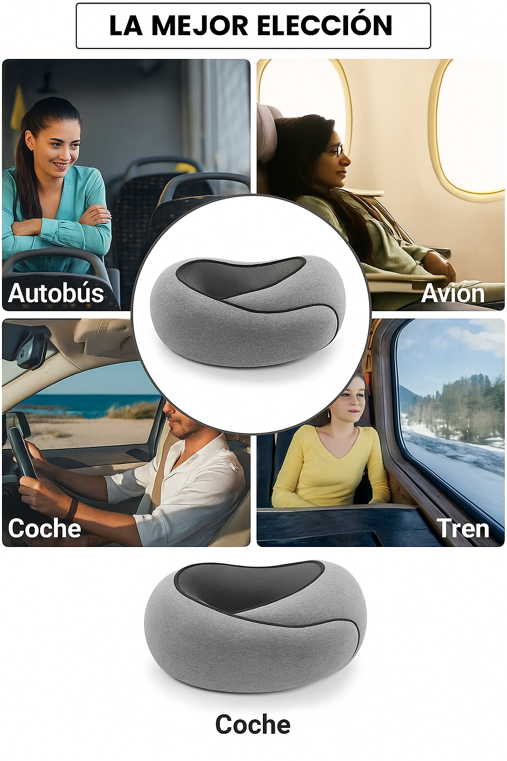 Almohada De Espuma Ortopedica Para Cuello Cervical Viaje