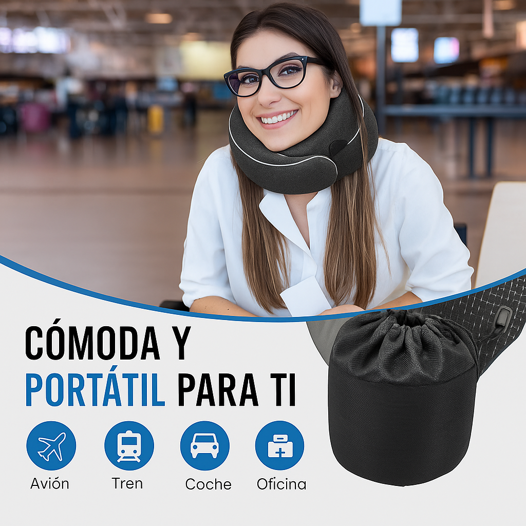 Almohada De Espuma Ortopedica Para Cuello Cervical Viaje