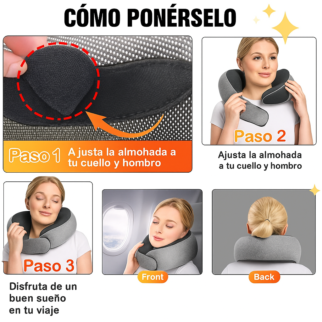 Almohada De Espuma Ortopedica Para Cuello Cervical Viaje