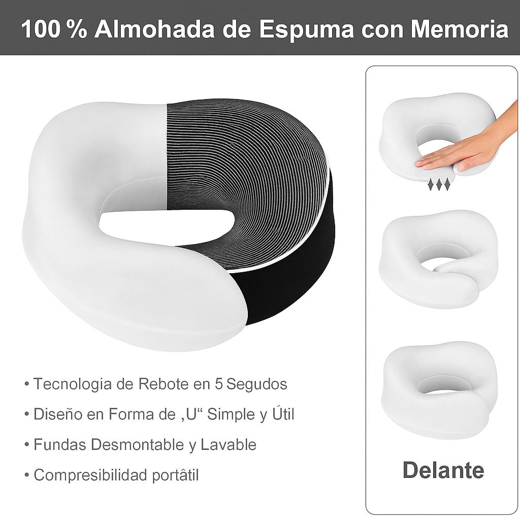 Almohada De Espuma Ortopedica Para Cuello Cervical Viaje