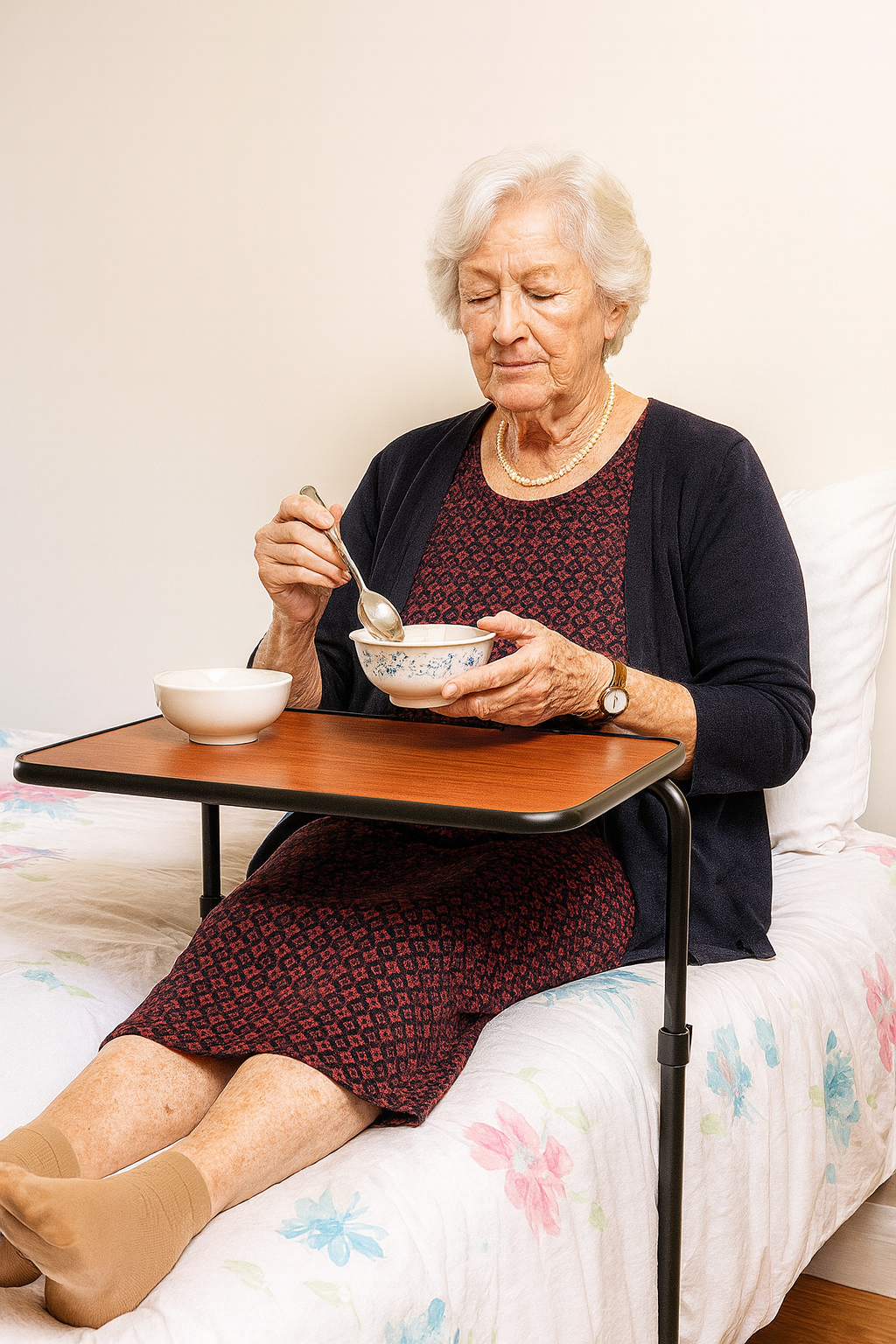 Mesa Auxiliar De Comer Regulable Para Hogares U Hospitales