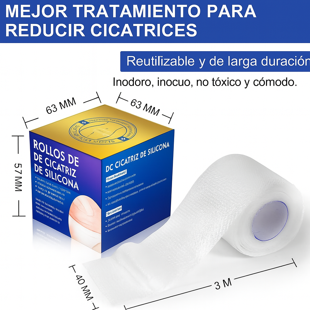 Cinta Autoadhesiva Silicona Remueve Cicatriz 3 Mts Elaimei
