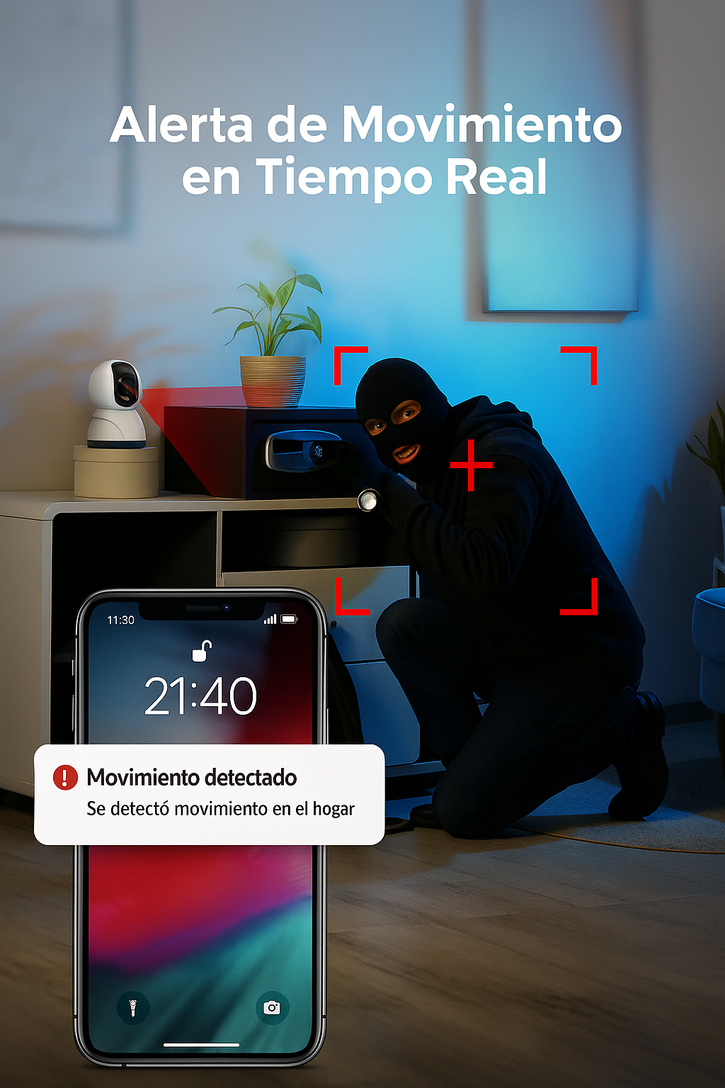 Cámara Wifi 3 Mp 360° Audio Voz Vision Noche Mascotas Bebes