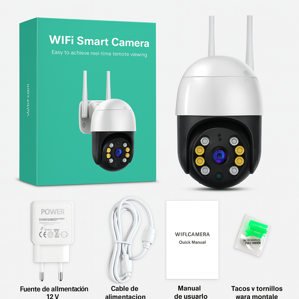 Cámara Ip Exterior 1080p Ptz 360° Wifi Audio 2 Vías Ip66 4mp