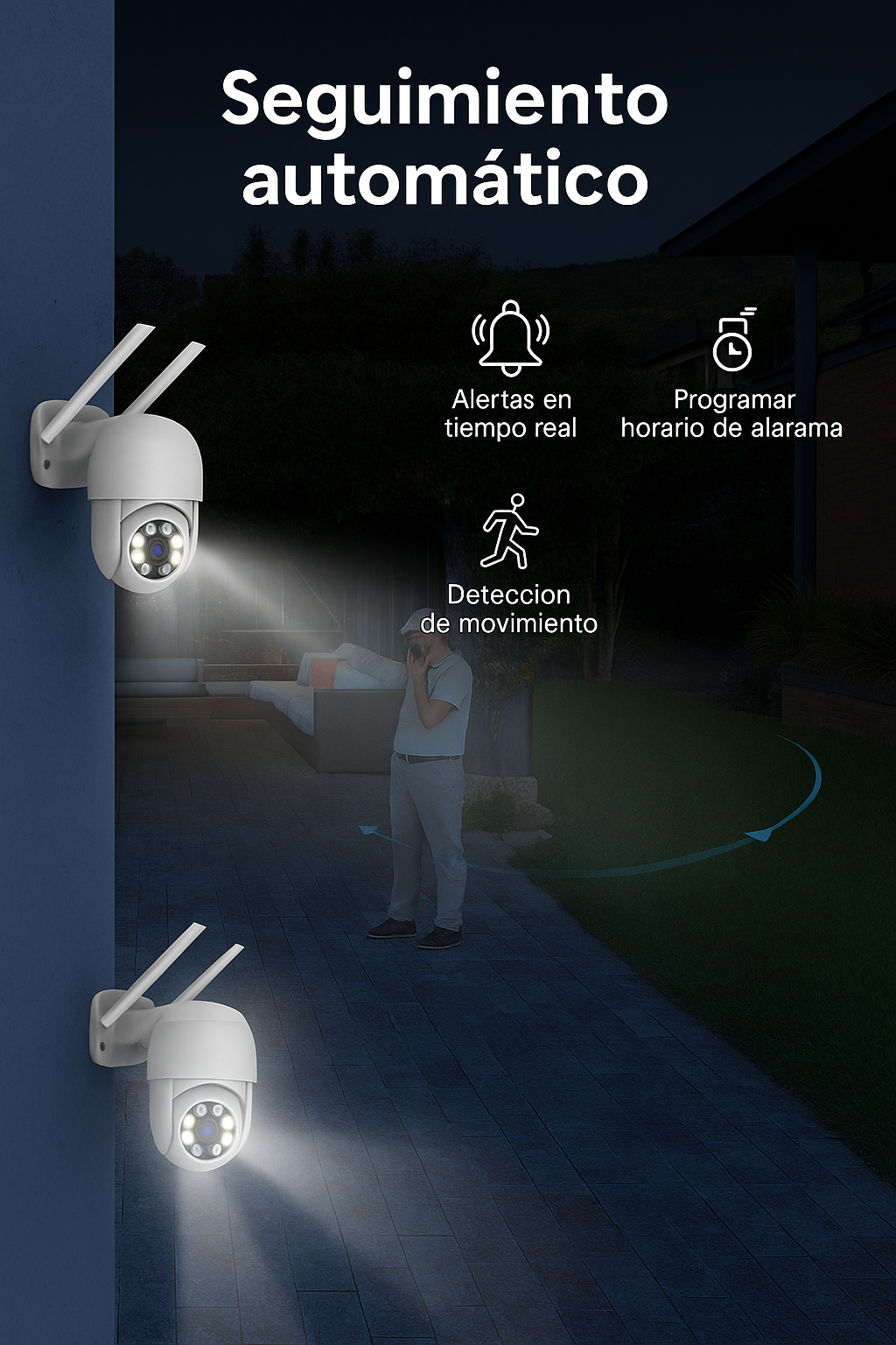 Cámara Ip Exterior 1080p Ptz 360° Wifi Audio 2 Vías Ip66 4mp