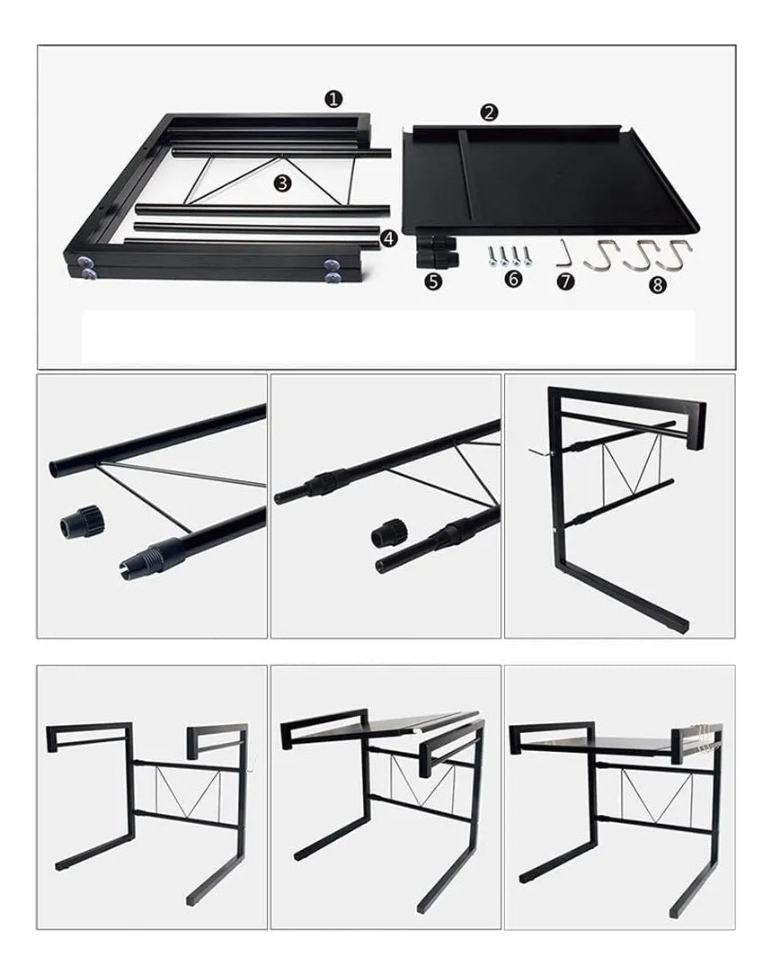 Estante Para Microondas Con Largo Ajustable Metal