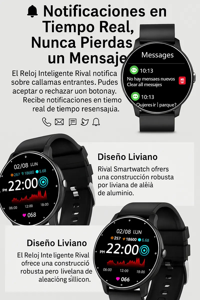 Smartwatch Rival Fitness Tracker 1,28" – Salud y conectividad todo el día