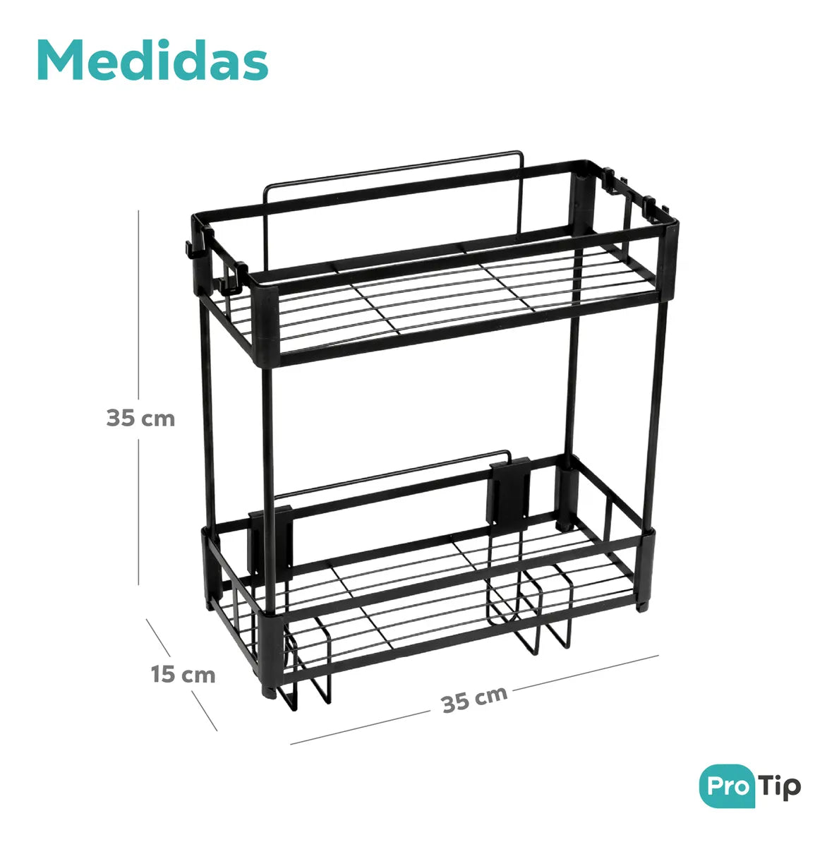 Organizador De Baño 2 Niveles Negro Sobre Mochila Inodoro