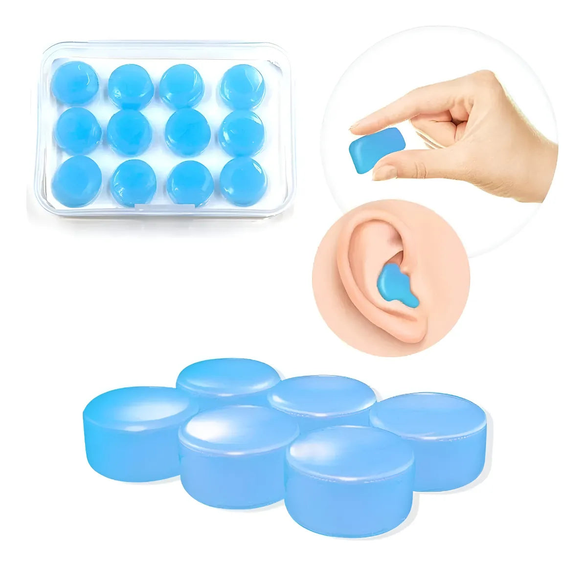 Tapones Para Oídos Reutilizables Silicona Para Dormir 12pcs