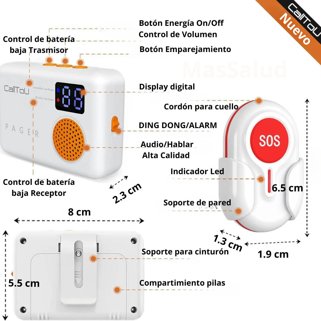 Boton De Panico Inalambrico Adulto Mayor Llamador