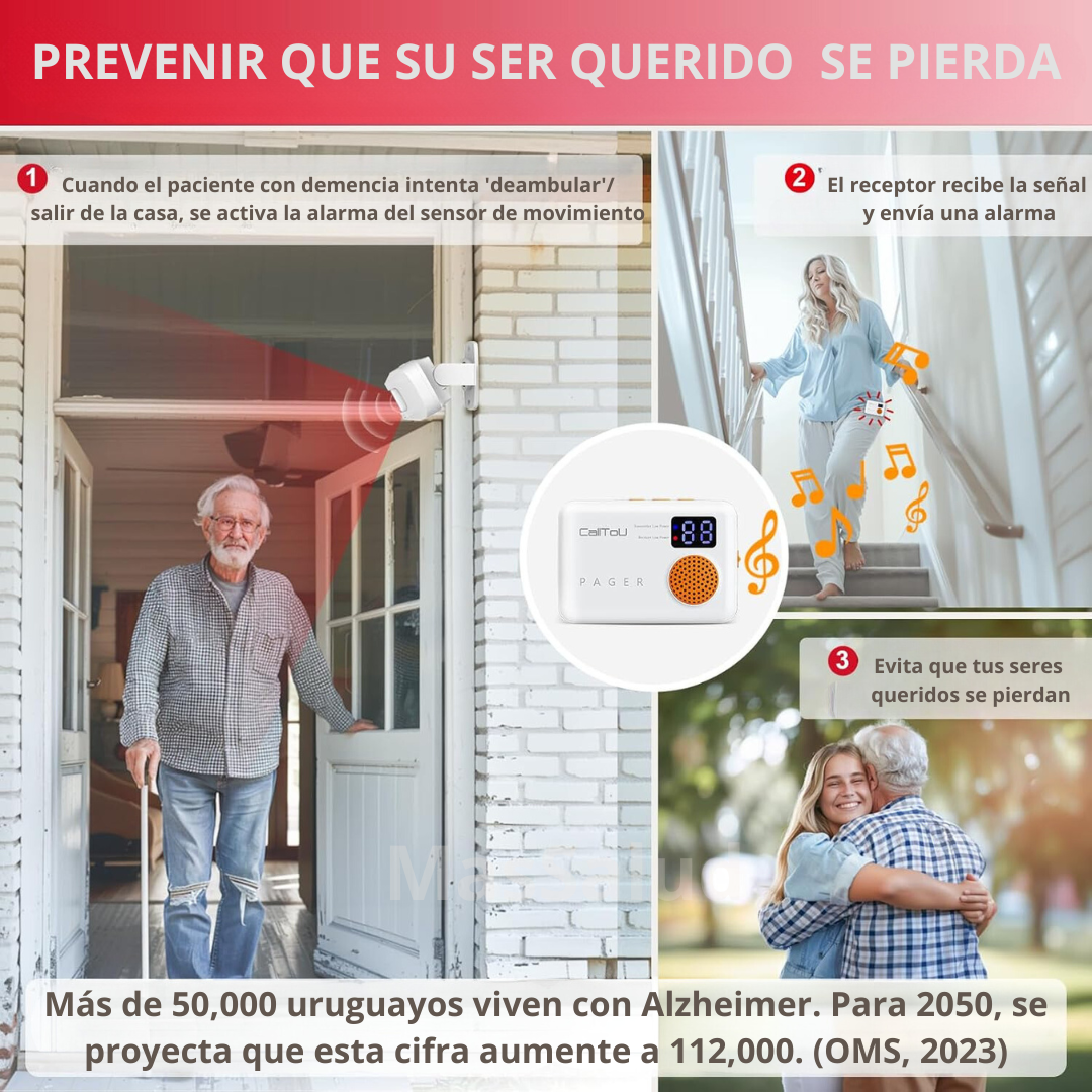 Cuidado Adulto Mayores Alarma Inalámbrica De Cama Llamador