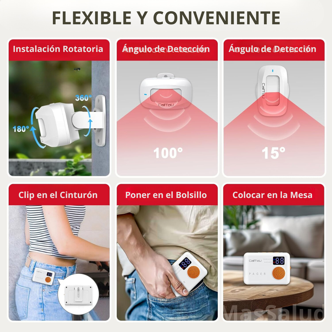 Cuidado Adulto Mayores Alarma Inalámbrica De Cama Llamador