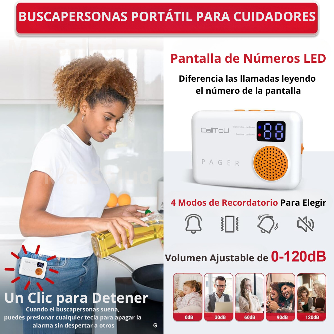 Cuidado Adulto Mayores Alarma Inalámbrica De Cama Llamador