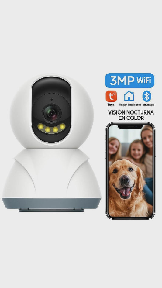 Cámara Wifi 3 Mp 360° Audio Voz Vision Noche Mascotas Bebes